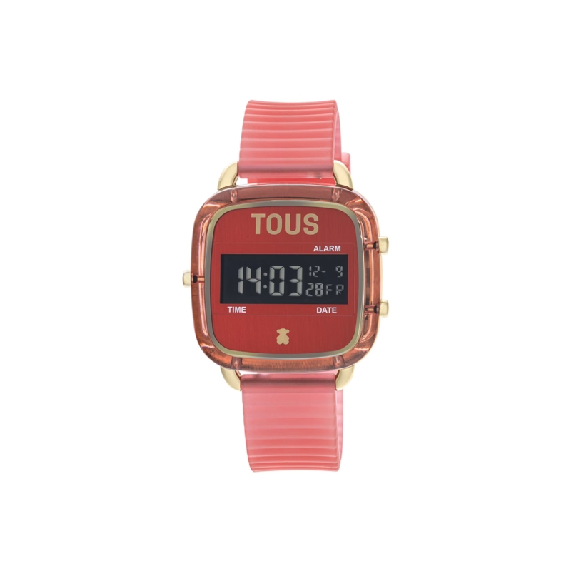 Reloj Tous digital de policarbonato correa de silicona rojo 200351064 Reloj Tous digital de policarbonato correa de silicona rojo 200351064
