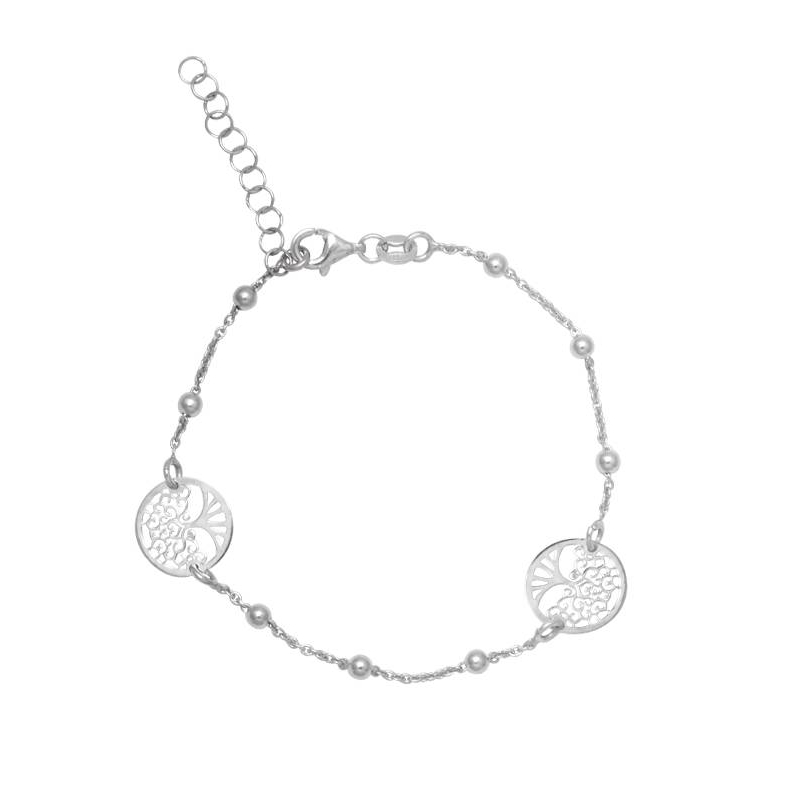Pulsera plata de ley Árbol de la Vida