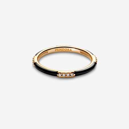 Anillo Pandora Circonitas Esmalte Negro 163686C01