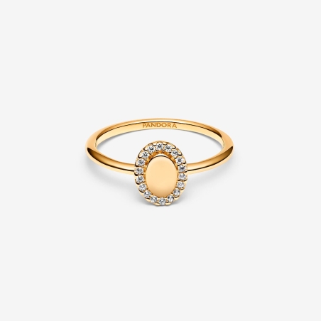 Anillo Pandora Halo Ovalado Grabable 163800C01