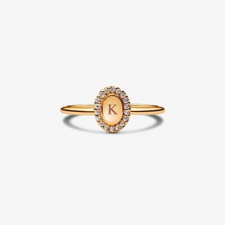 Anillo Pandora Halo Ovalado Grabable 163800C01