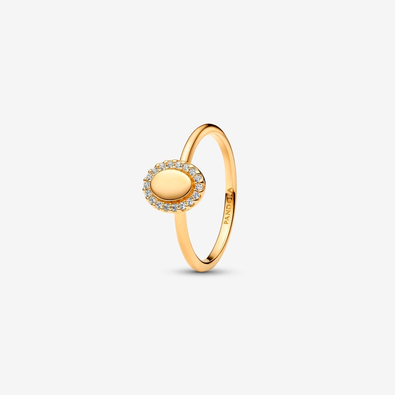 Anillo Pandora Halo Ovalado Grabable 163800C01