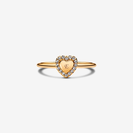 Anillo Pandora Halo Corazón Grabable 163801C01
