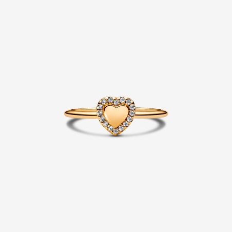 Anillo Pandora Halo Corazón Grabable 163801C01
