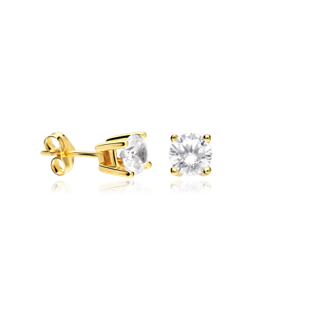 Pendientes "Diana" Oro 18k y circonitas