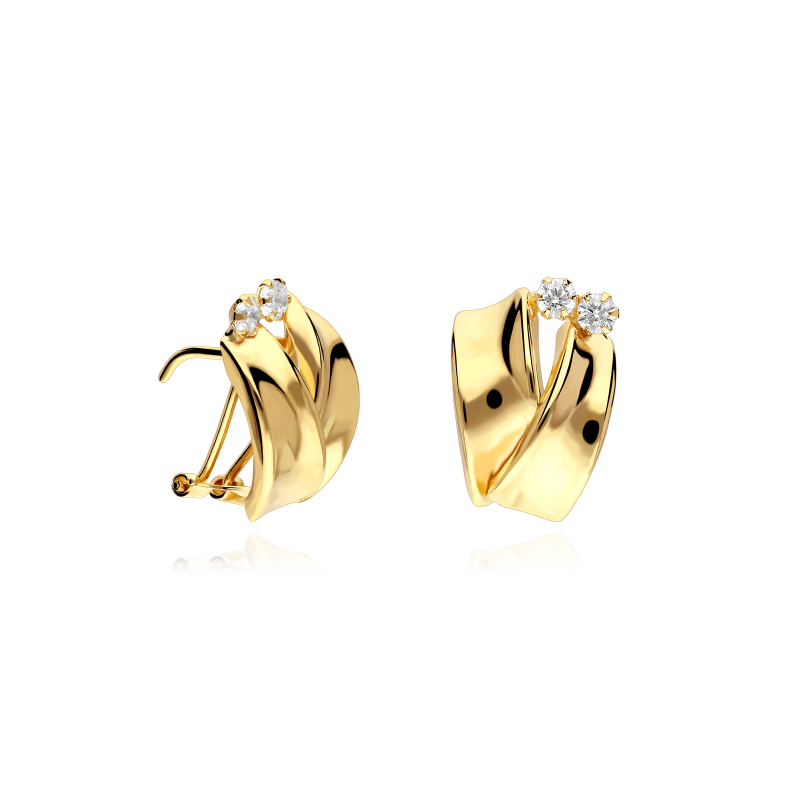 Pendientes Oro 18k y circonitas "Ragna"