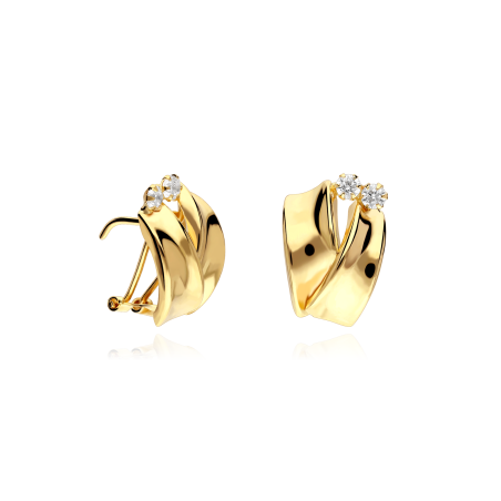 Pendientes Oro 18k y circonitas "Ragna"