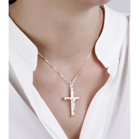 Colgante Cruz Plata primera ley "Mornire"