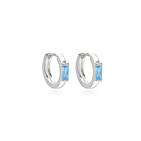 Aros Plata primera ley y circonita azul "Sukoshi"