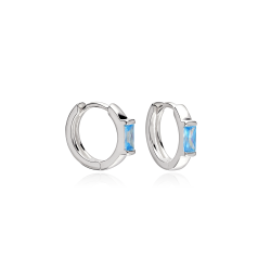 Aros Plata primera ley y circonita azul "Sukoshi"