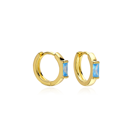 Aros Plata primera ley y circonita azul "Sukoshi"