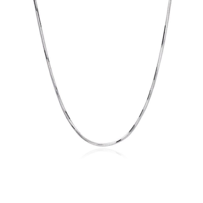 Cadena Oro Blanco 18k Cola de Ratón "Adonis" 40 cm