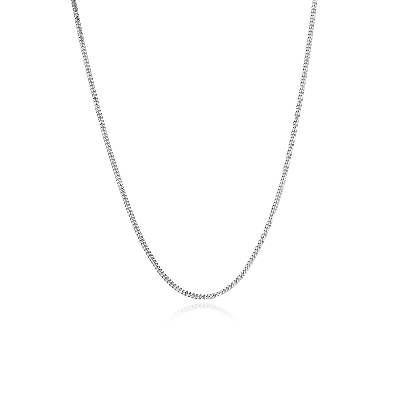 Cadena Oro Blanco 18k Barbada 45cm "Yuto"