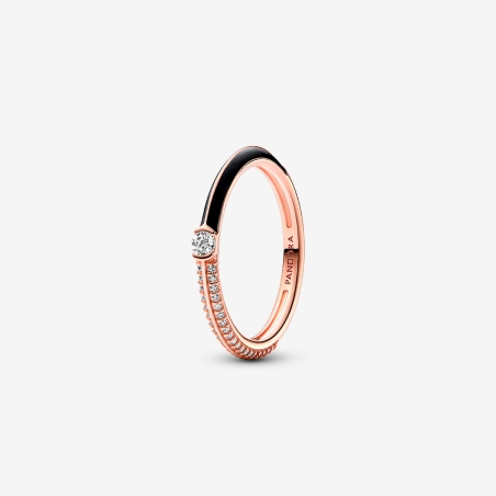 Anillo Pandora Dual Negro y Pavé 182528C01