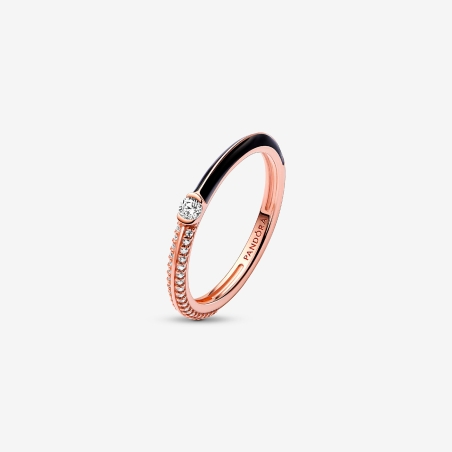 Anillo Pandora Dual Negro y Pavé 182528C01