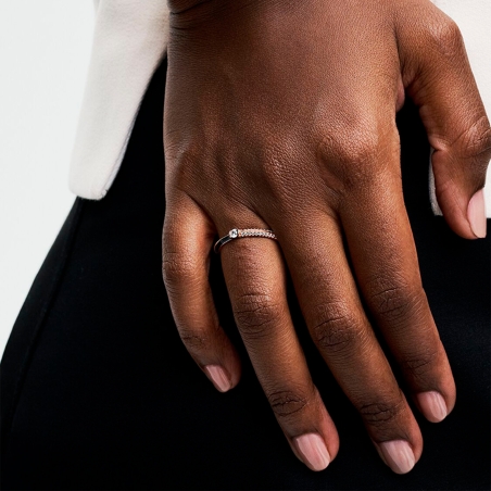 Anillo Pandora Dual Negro y Pavé 182528C01