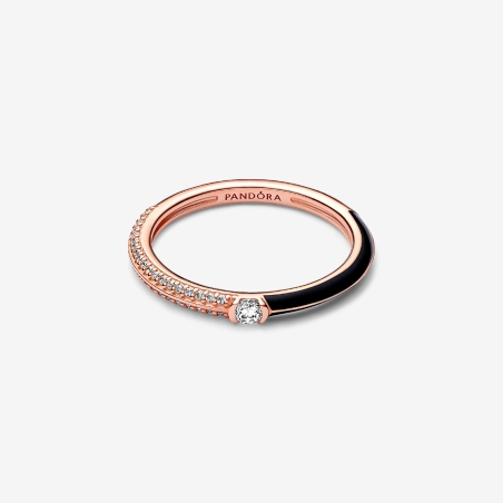 Anillo Pandora Dual Negro y Pavé 182528C01
