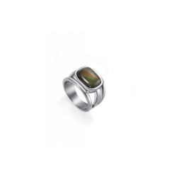 Anillo Viceroy Acero Triple Piedra Verde 75145A01600