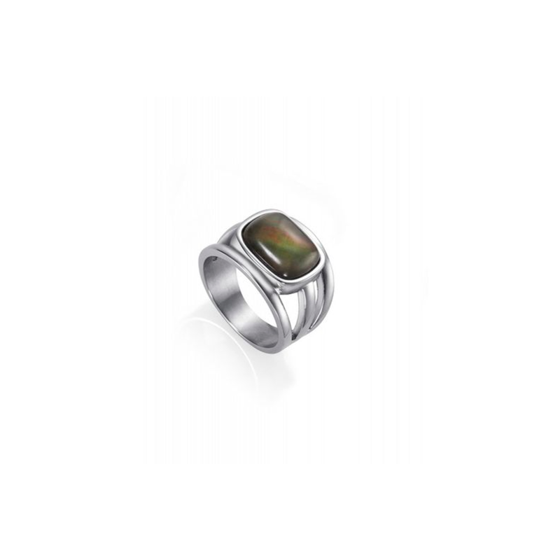 Anillo Viceroy Acero Triple Piedra Verde 75145A01600