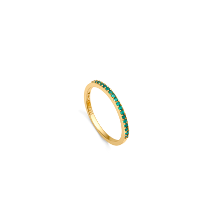 Anillo Viceroy Plata Baño Oro Y Circonitas Verdes 9118A012-32