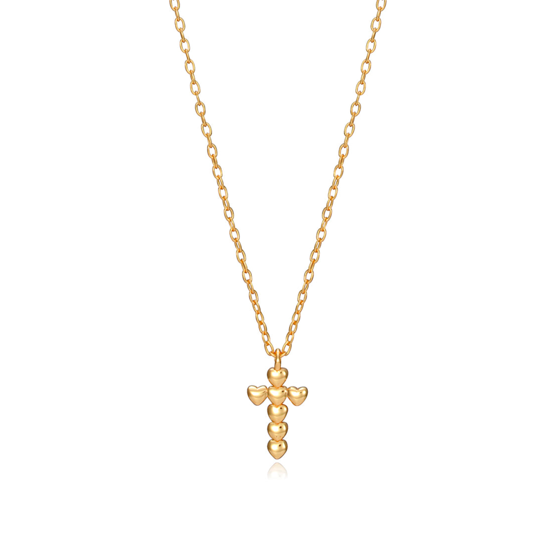 Collar Viceroy Plata Baño Oro Cruz Y Corazones 13024C100-06