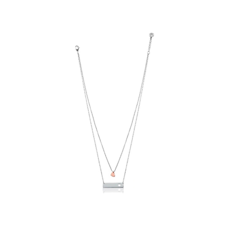 Collar Viceroy Plata Placa Y Corazón 90045C01019