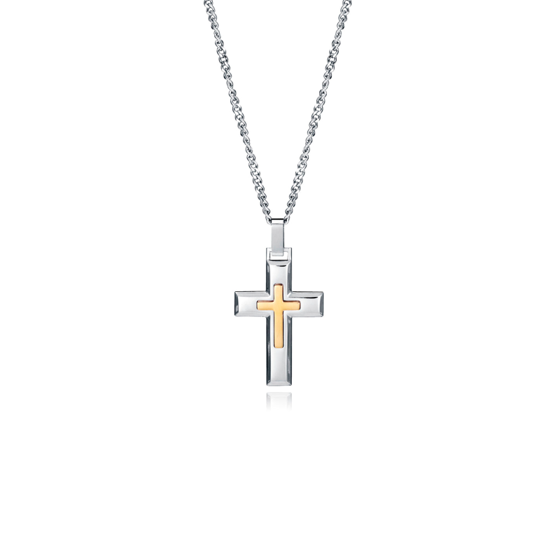 Collar Viceroy Magnum Acero Dorado Y Cruz 75321C01012