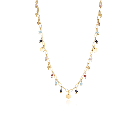 Collar Viceroy Acero IP Dorado Y Piedras De Colores 14166C01019