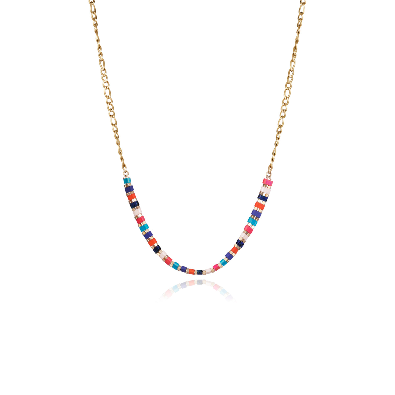 Collar Viceroy Acero IP Dorado Y Cristales De Colores 14167C01019
