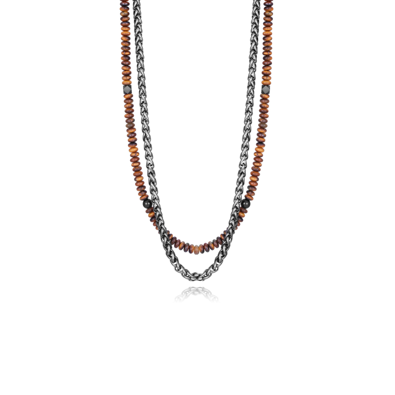 Collar Viceroy Doble Acero Y Piedras Naturales 14141C01011