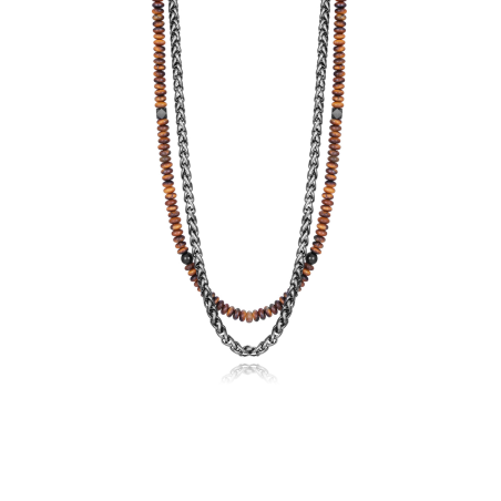 Collar Viceroy Doble Acero Y Piedras Naturales 14141C01011