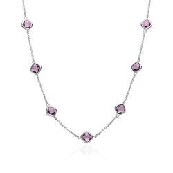 Gargantilla Plata primera ley y circonitas moradas "Mulberry"