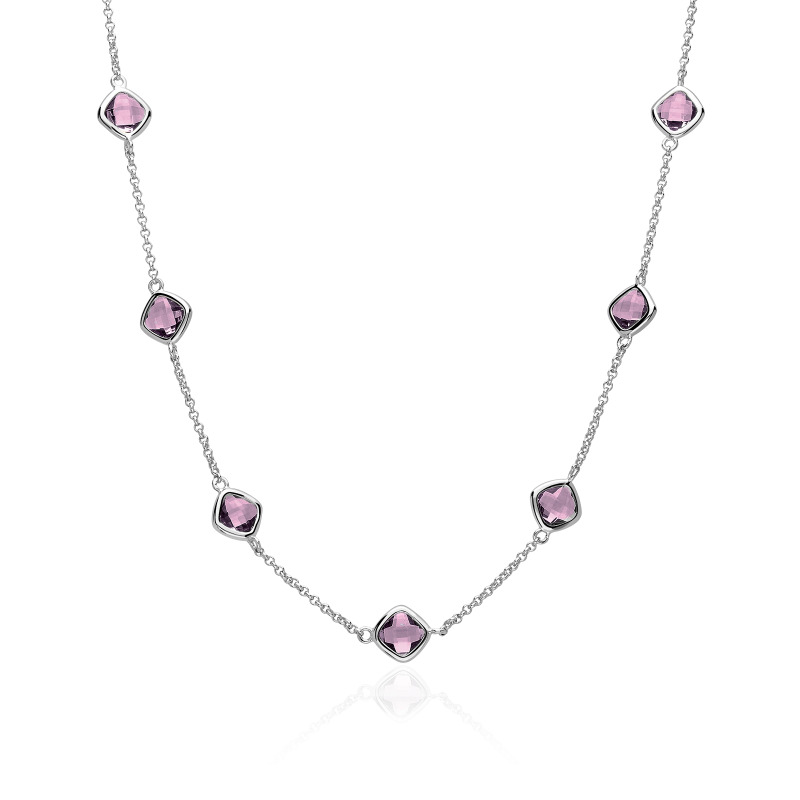 Gargantilla Plata primera ley y circonitas moradas "Mulberry"