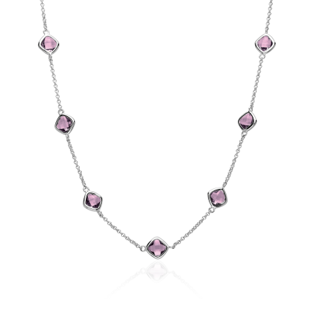 Gargantilla Plata primera ley y circonitas moradas "Mulberry"