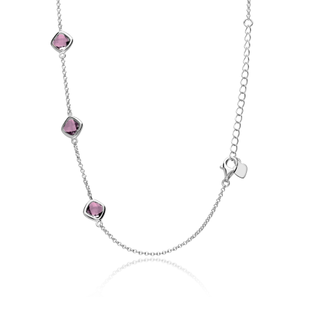 Gargantilla Plata primera ley y circonitas moradas "Mulberry"