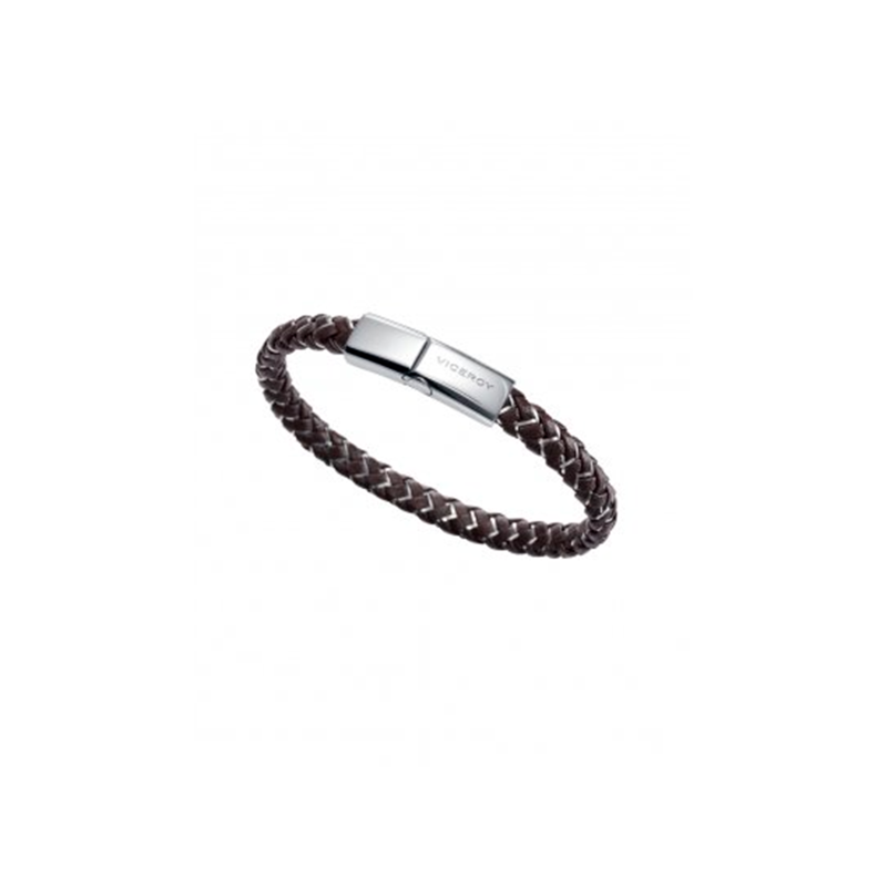 Pulsera Viceroy Acero Y Piel Tranzada 6435P01011