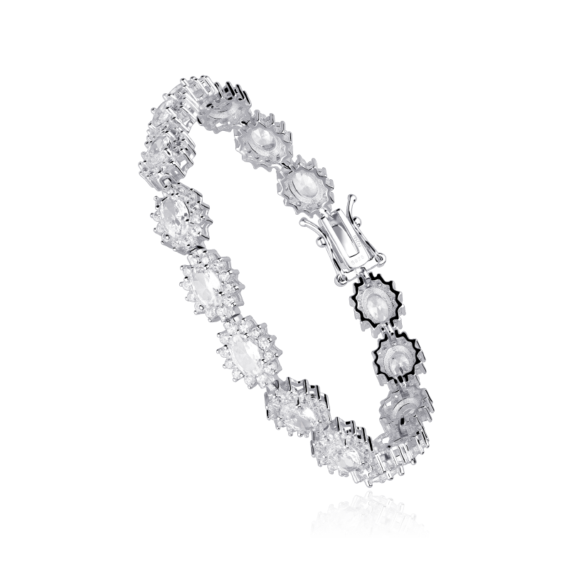 PULSERA PLATA SEMI RIGIDA OVALADA CIRCON (NEW) 0618045