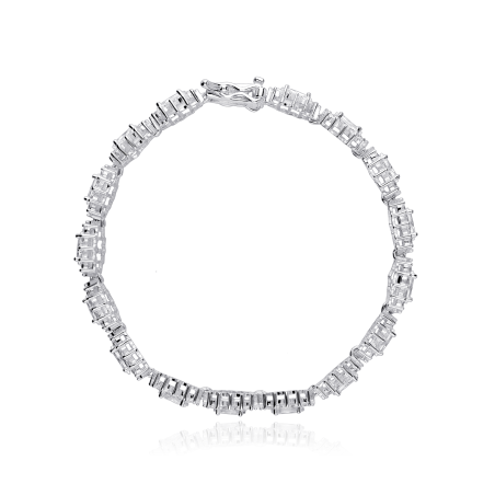 PULSERA PLATA SEMI RIGIDA OVALADA CIRCON (NEW) 0618045