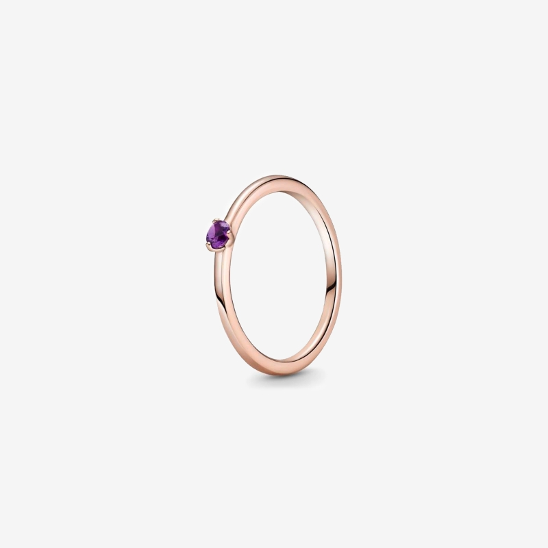 Anillo Pandora Rose Solitario Morado 189259C06