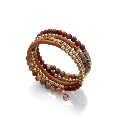 Brazalete Viceroy Acero Y Piedras De Color Marrón 1345P01011