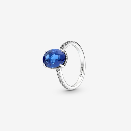 Anillo Pandora Cristal Azul Ovalado 190056C01