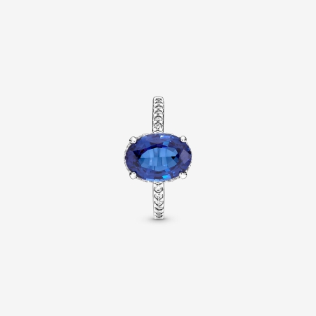 Anillo Pandora Cristal Azul Ovalado 190056C01