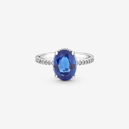 Anillo Pandora Cristal Azul Ovalado 190056C01