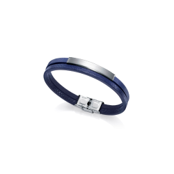 Pulsera Viceroy Doble Acero Y Piel Lisa Azul 15083P01013