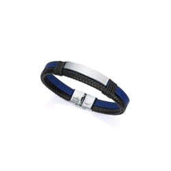 Pulsera Viceroy Magnum Acero Y Piel Azul Y Negra 15145P01013
