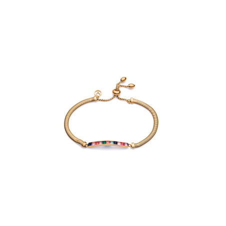 Pulsera Viceroy Acero Baño Oro Y CIrconitas De Colores 1460P09012