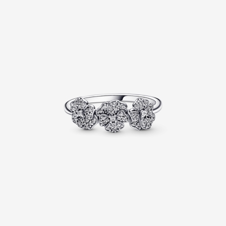 Anillo Pandora Triple Flor Pensamiento 190786C01