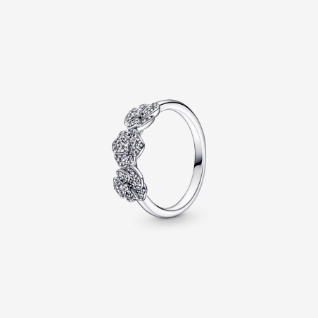 Anillo Pandora Triple Flor Pensamiento 190786C01
