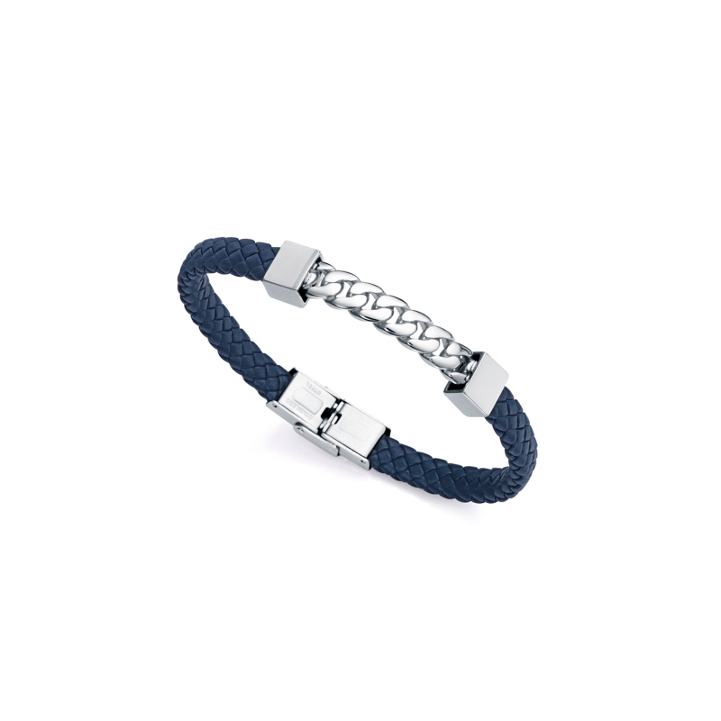 Pulsera Viceroy Beat Acero Y Piel Azul 75325P01013