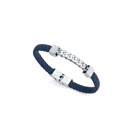 Pulsera Viceroy Beat Acero Y Piel Azul 75325P01013